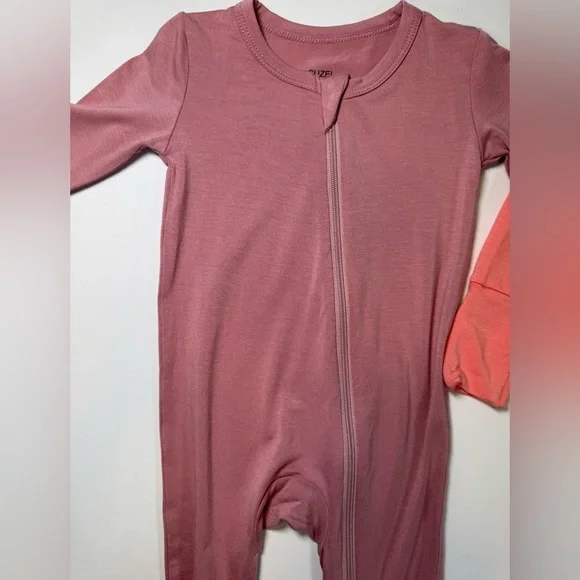 Suzel Baby Girl Bamboo Zip Romper Pajamas Lot Size 0-3M - Picture 2 of 8
